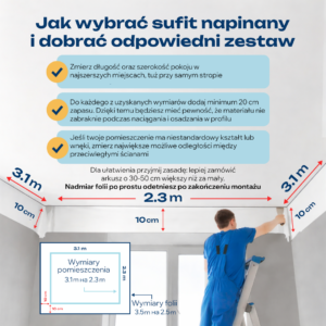 Sufit napinany "Zrób to sam" №2 (1*2m) Biały połysk - obrazek 3